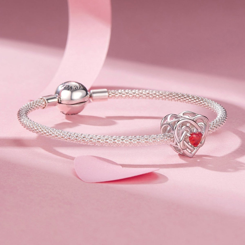 Fiery Opal Love Knot Charm