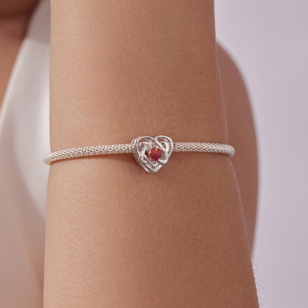 Fiery Opal Love Knot Charm