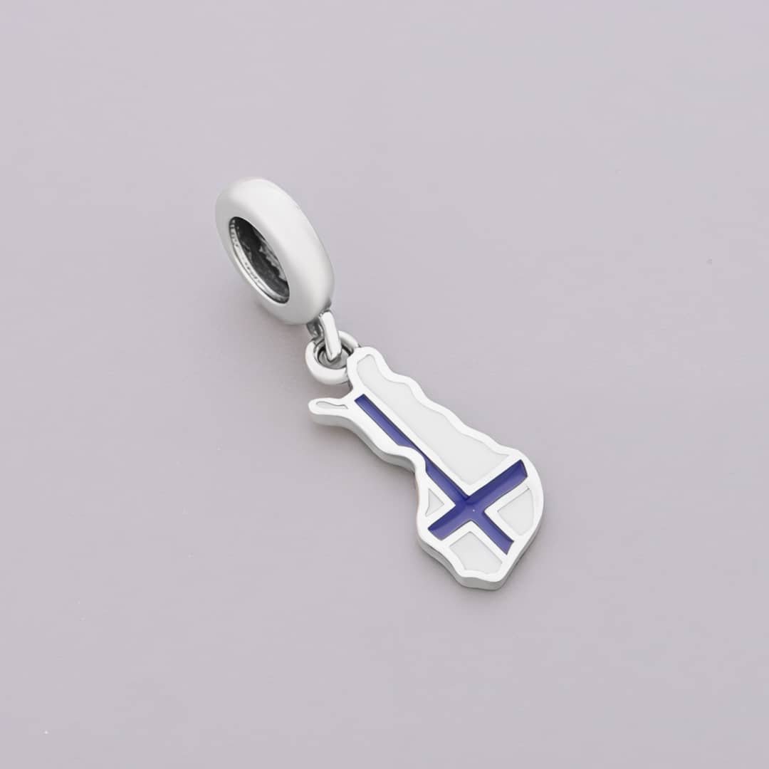Finland Map Flag Dangle Charm