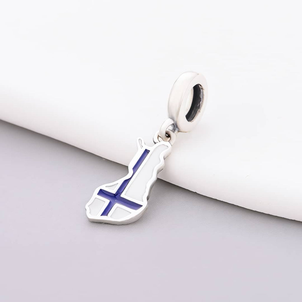 Finland Map Flag Dangle Charm