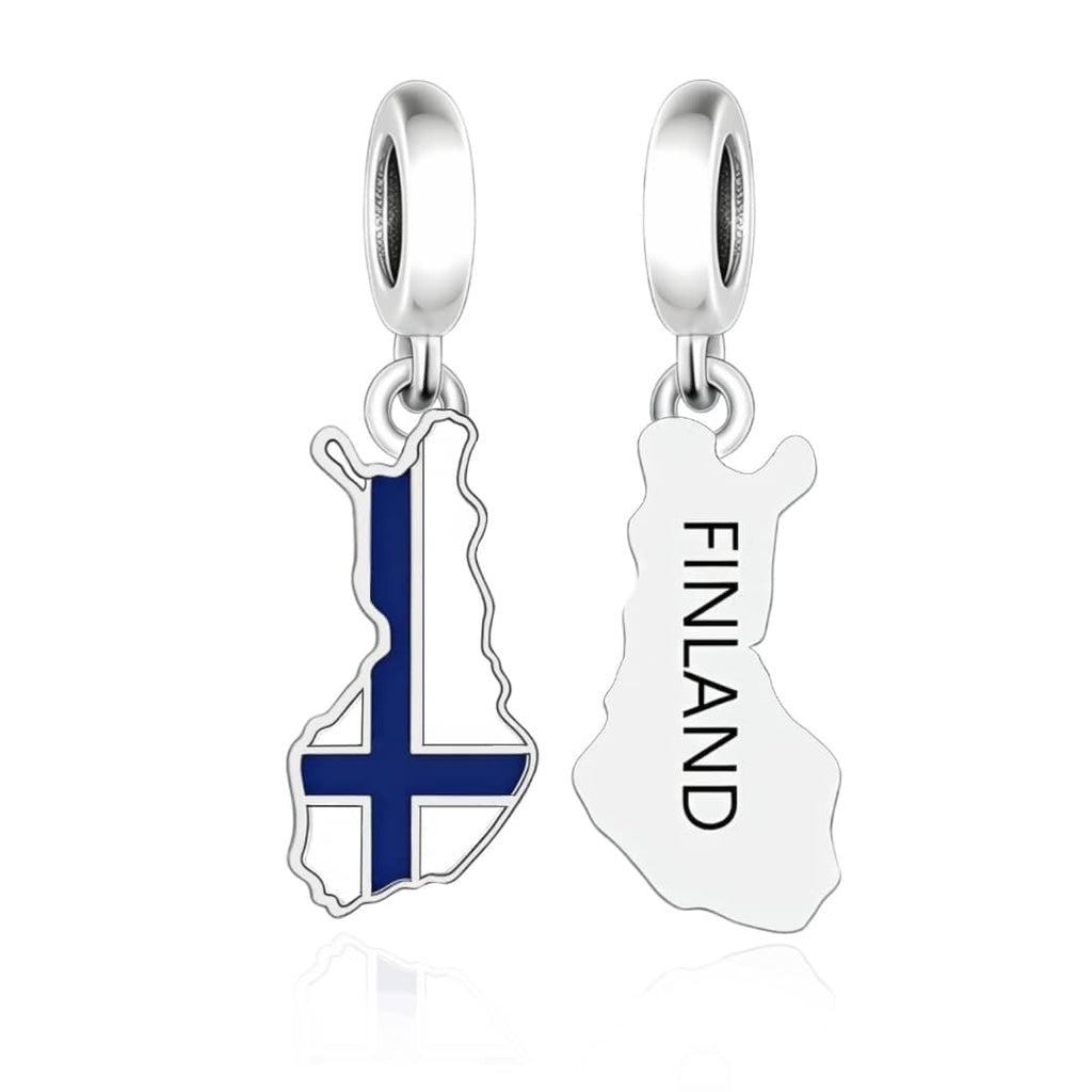 Finland Map Flag Dangle Charm