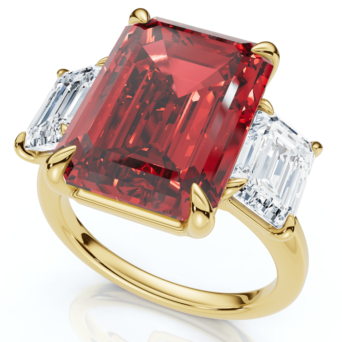 13Ct Ruby & Diamond Ring Lab Grown