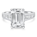 Certified 4 1/2Ct Emerald Diamond Baguette Engagement Ring 14k Gold Lab Grown Size: 5.5