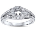 3/4ct Halo Diamond Engagement Ring Setting 14K White Gold Size Selectable