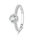 Floral Setting Round Cut Pavé Band Ring
