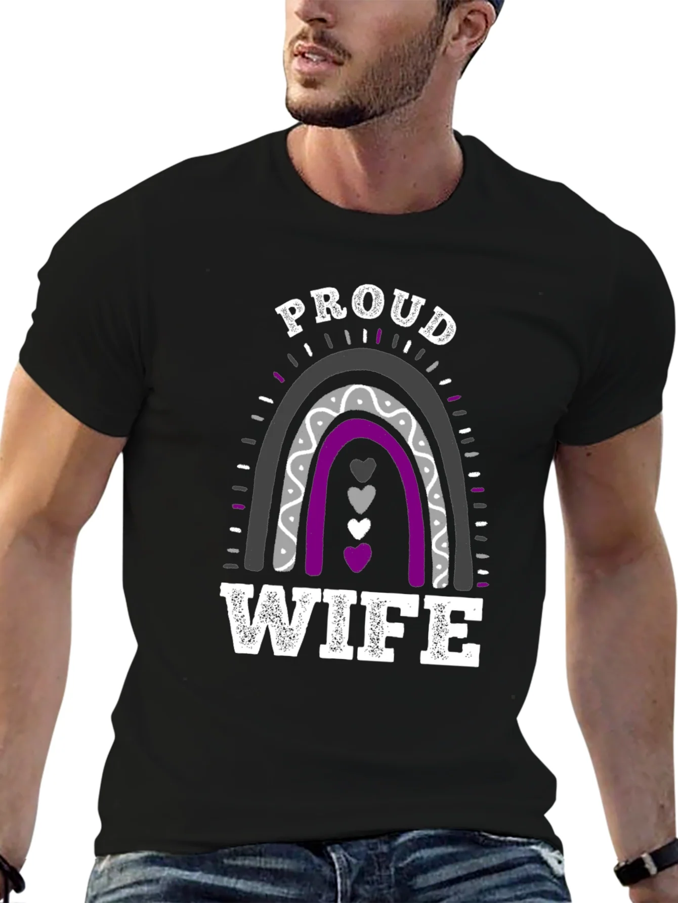 Proud Wife Rainbow Graphic T-Shirt