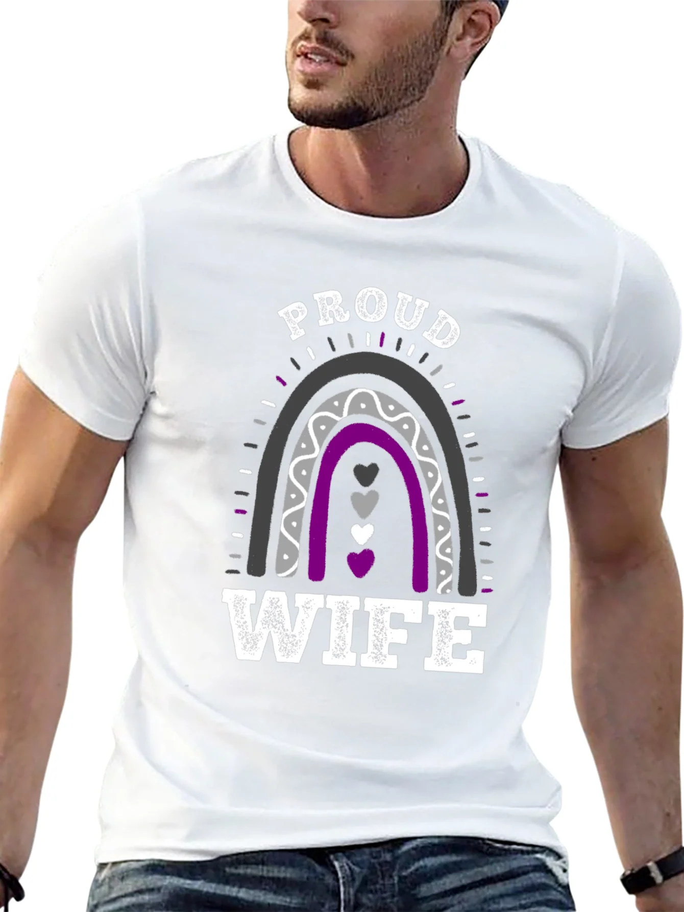 Proud Wife Rainbow Graphic T-Shirt