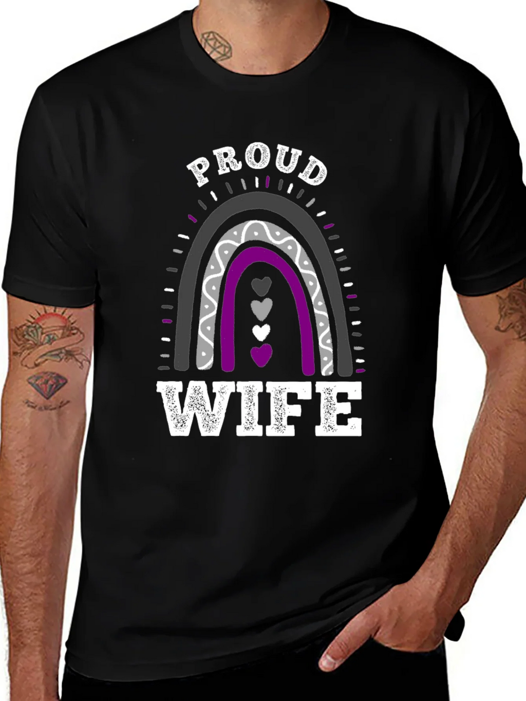 Proud Wife Rainbow Graphic T-Shirt