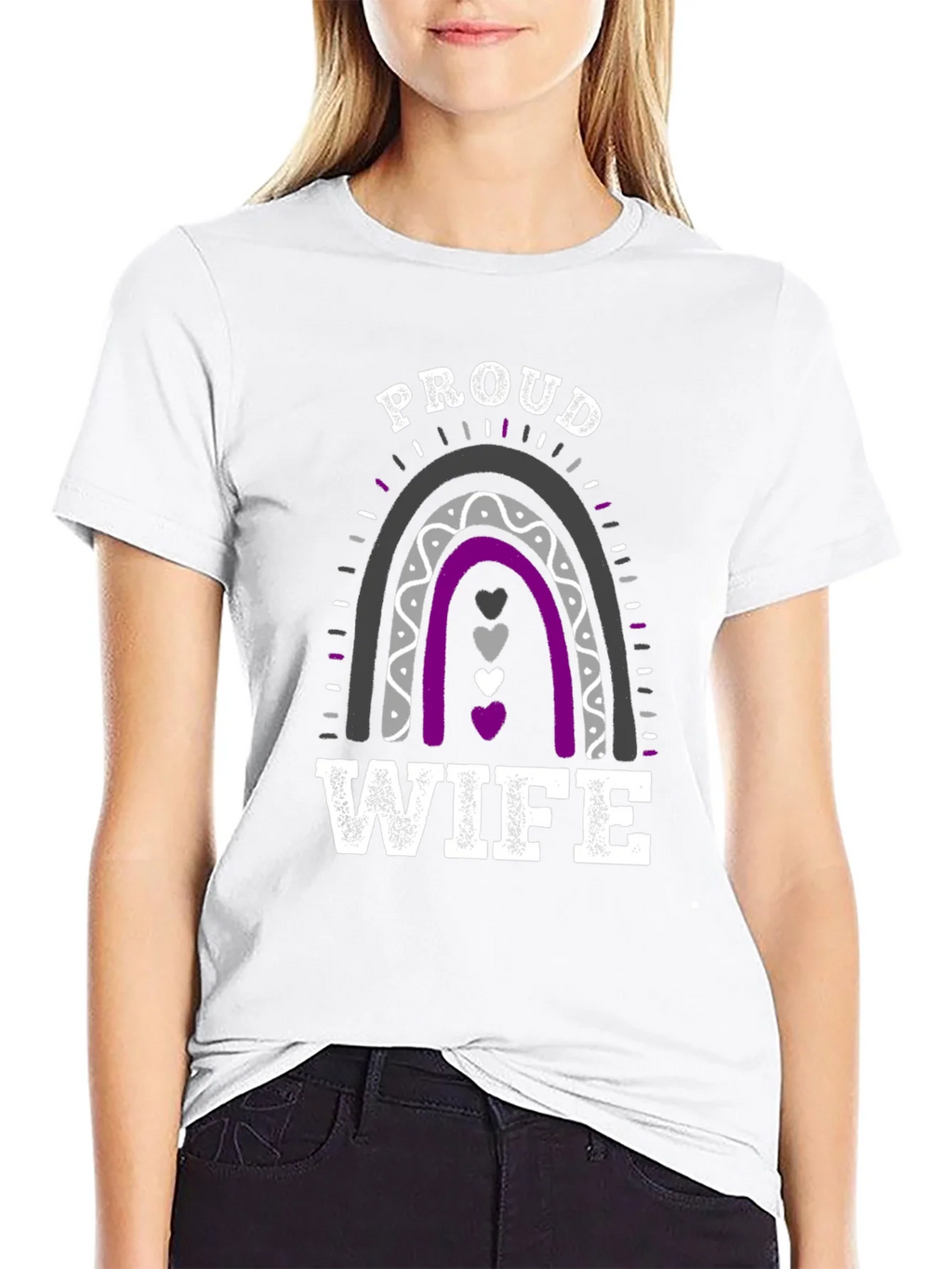 Proud Wife Rainbow Graphic T-Shirt