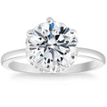 3Ct Round Cut Certified Lab Grown Diamond Engagement Ring White or Yellow Gold