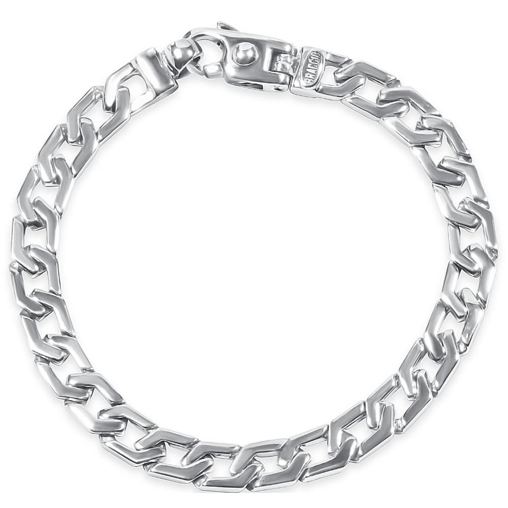 Braccio Men's 26 Gram Trap Link Solid Silver Bracelet 8.5" Size: 8.5