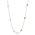 1 1/2Ct Yellow Diamond By The Yard Station Necklace 14K White Gold Lab Grown