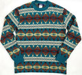 Junya Watanabe Men Intarsia-Knit Wool Jumper From Junya Watanabe Featuring Turquoise Blue-Green, Multicolour, Wool Blend, Patterned Intarsia Knit, Ribbed Trim, Crew Neck, Long Sleeves And Straight Hem.