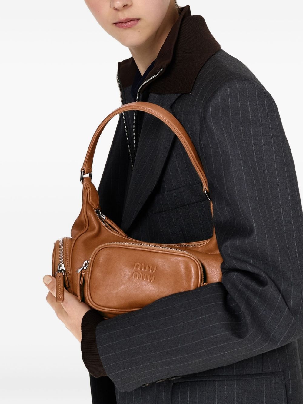 Miu Miu Women Pocket Leather Shoulder Bag
