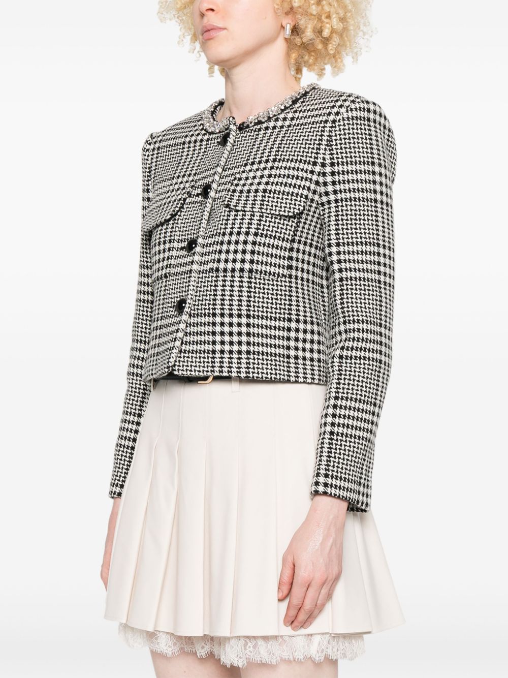 Self Portrait Women Wool Blend Checked Jacket