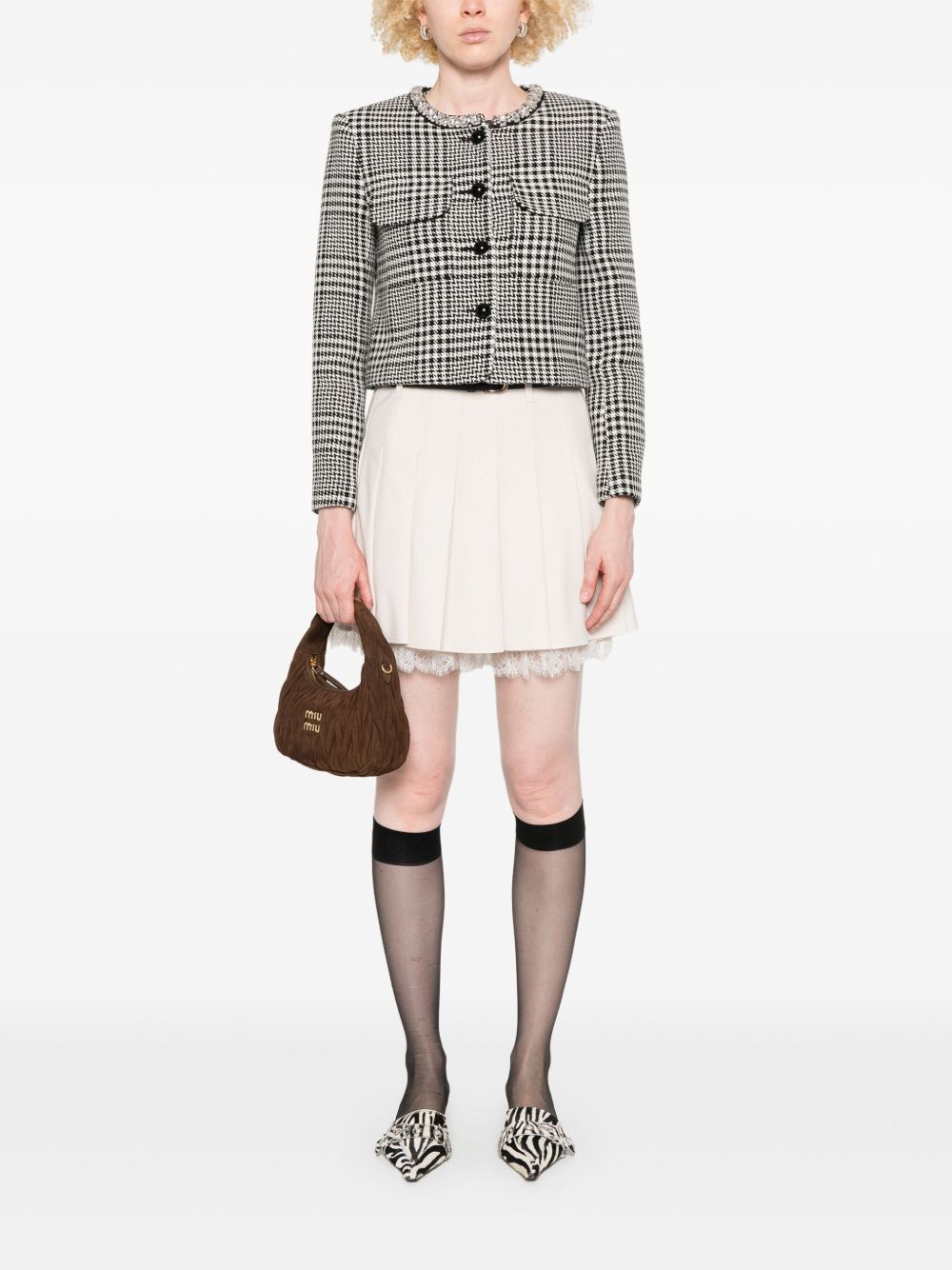 Self Portrait Women Wool Blend Checked Jacket