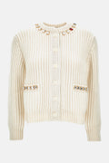 Thom Browne Women Crew Neck Cardigan Swarovski Crystal