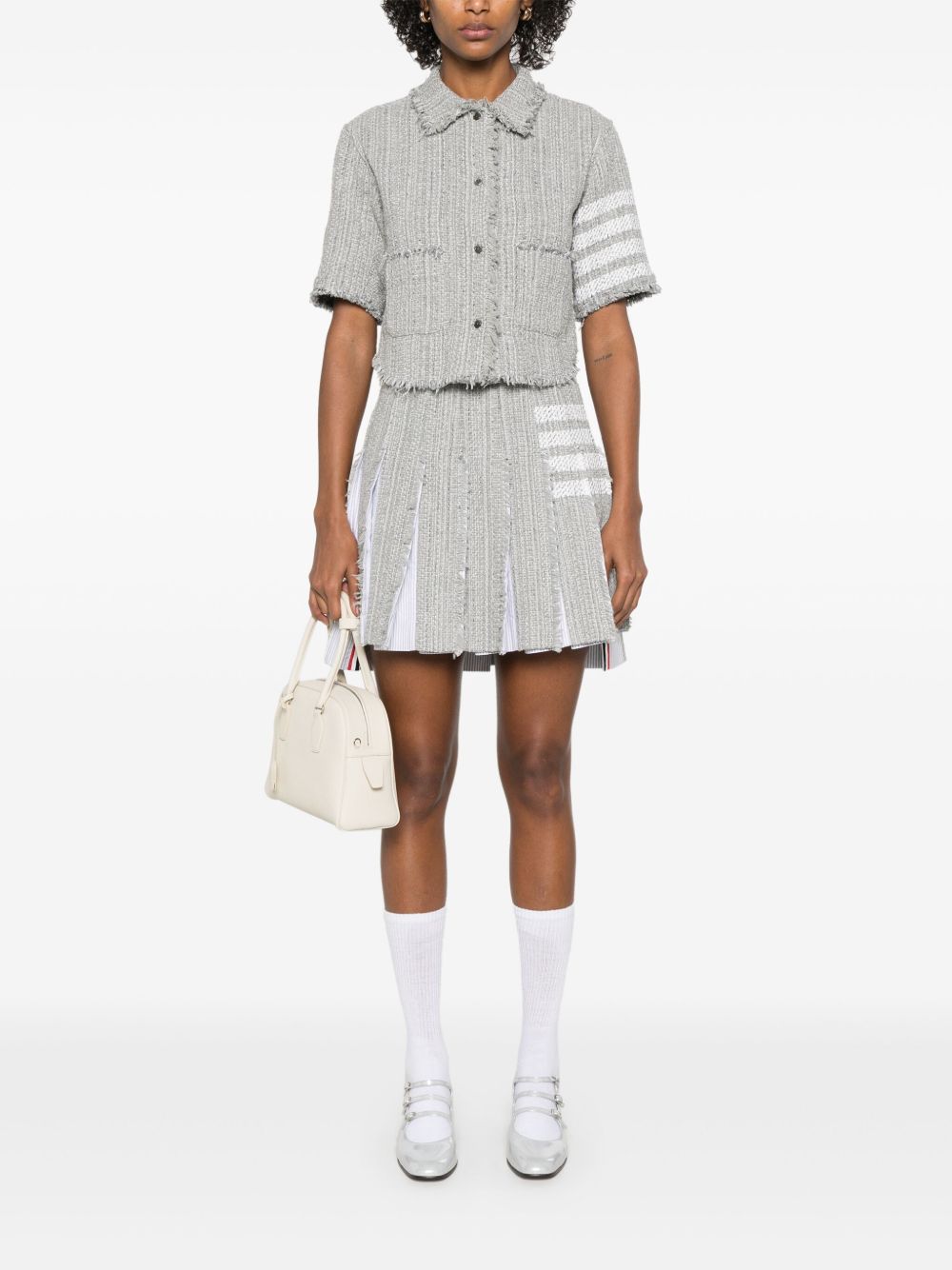 Thom Browne Women 4Bar Cotton Blend Skirt