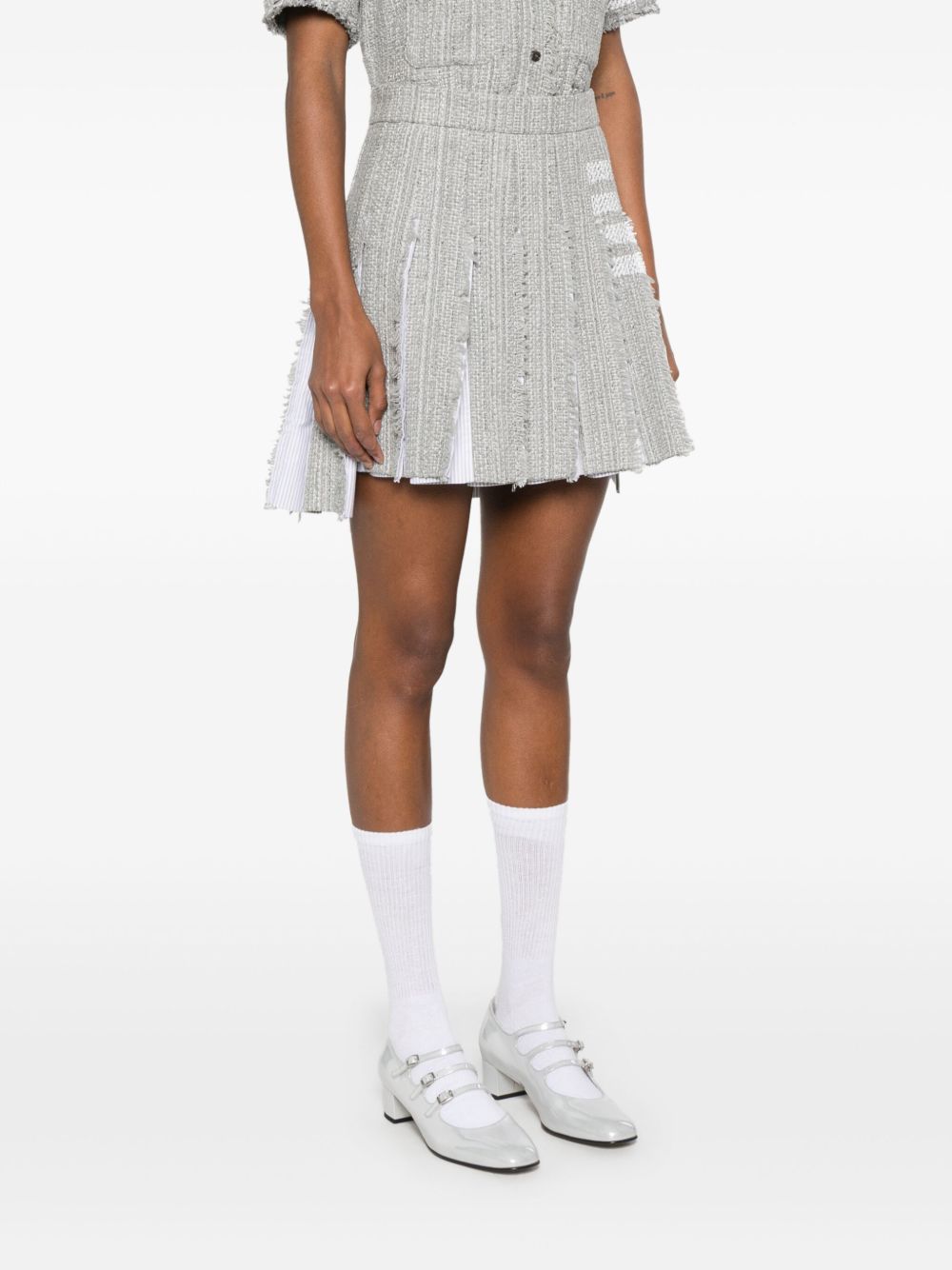 Thom Browne Women 4Bar Cotton Blend Skirt