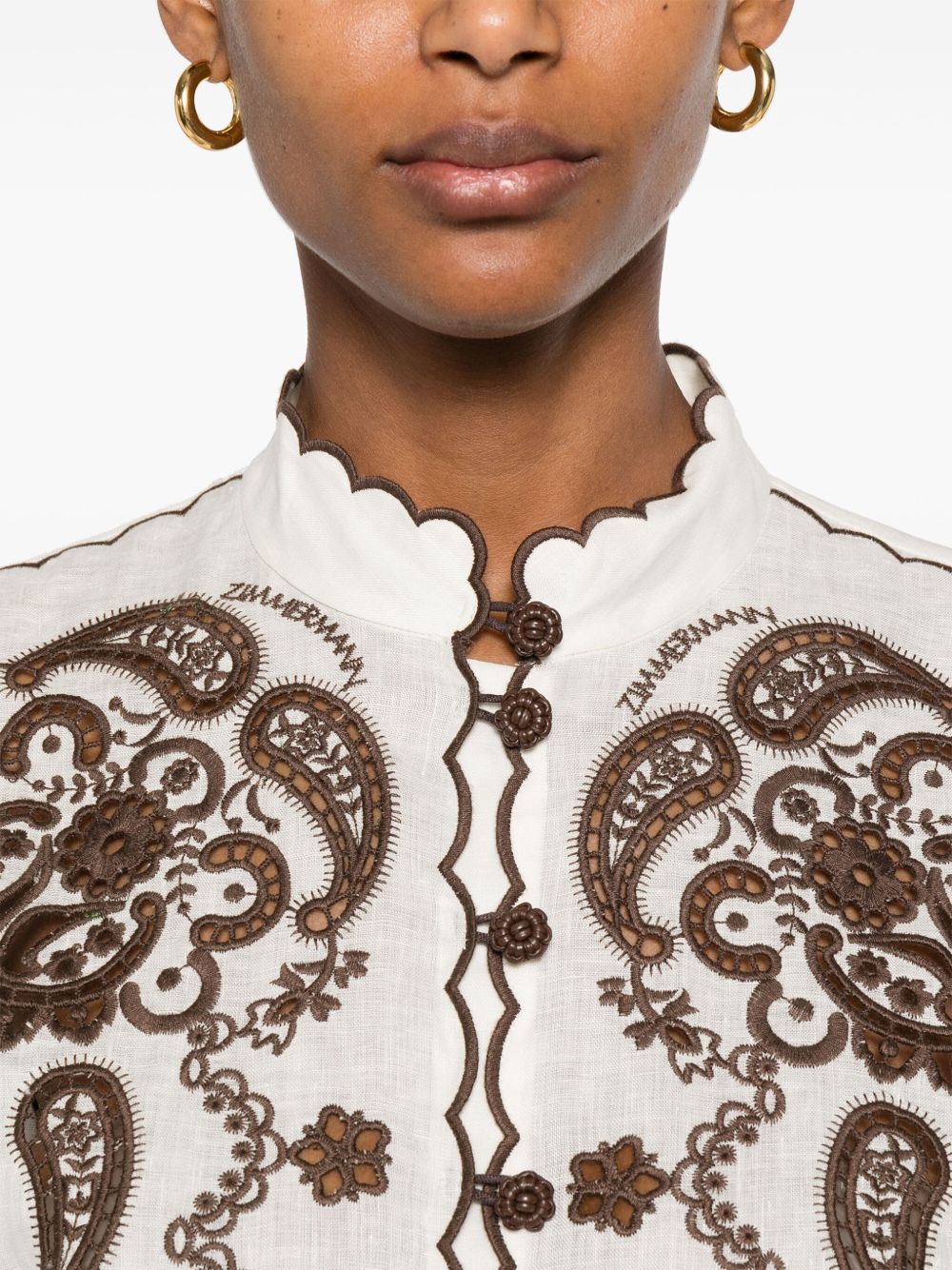 Zimmermann Women Ascension Embroidered Shirt