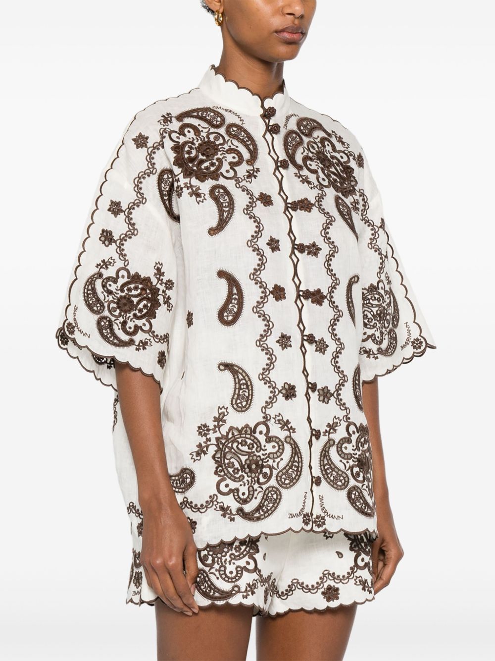 Zimmermann Women Ascension Embroidered Shirt