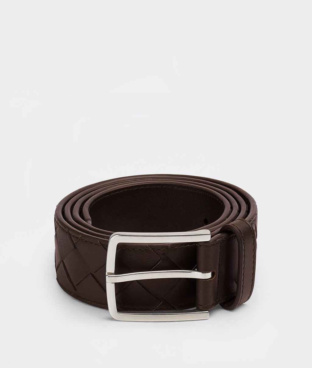 Bottega Veneta Men Intreccio Leather Belt