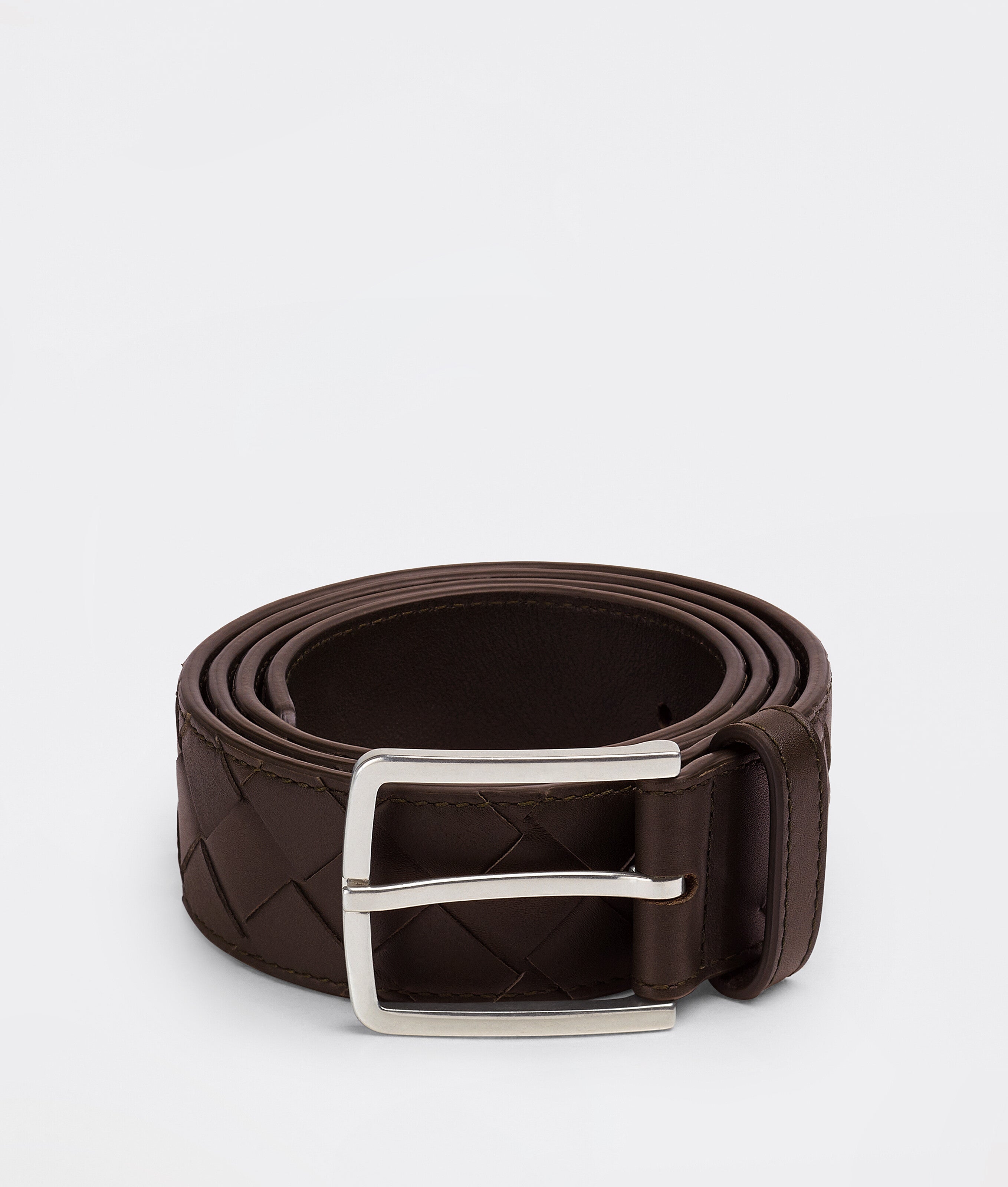 Bottega Veneta Men Intreccio Leather Belt