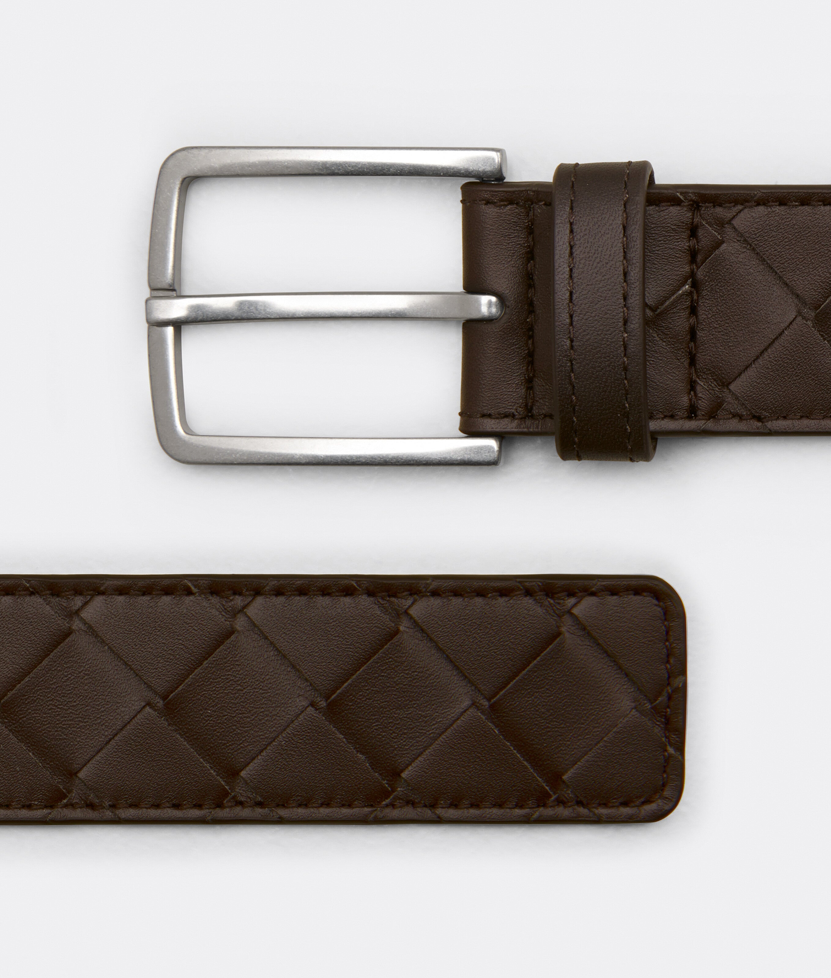 Bottega Veneta Men Intreccio Leather Belt