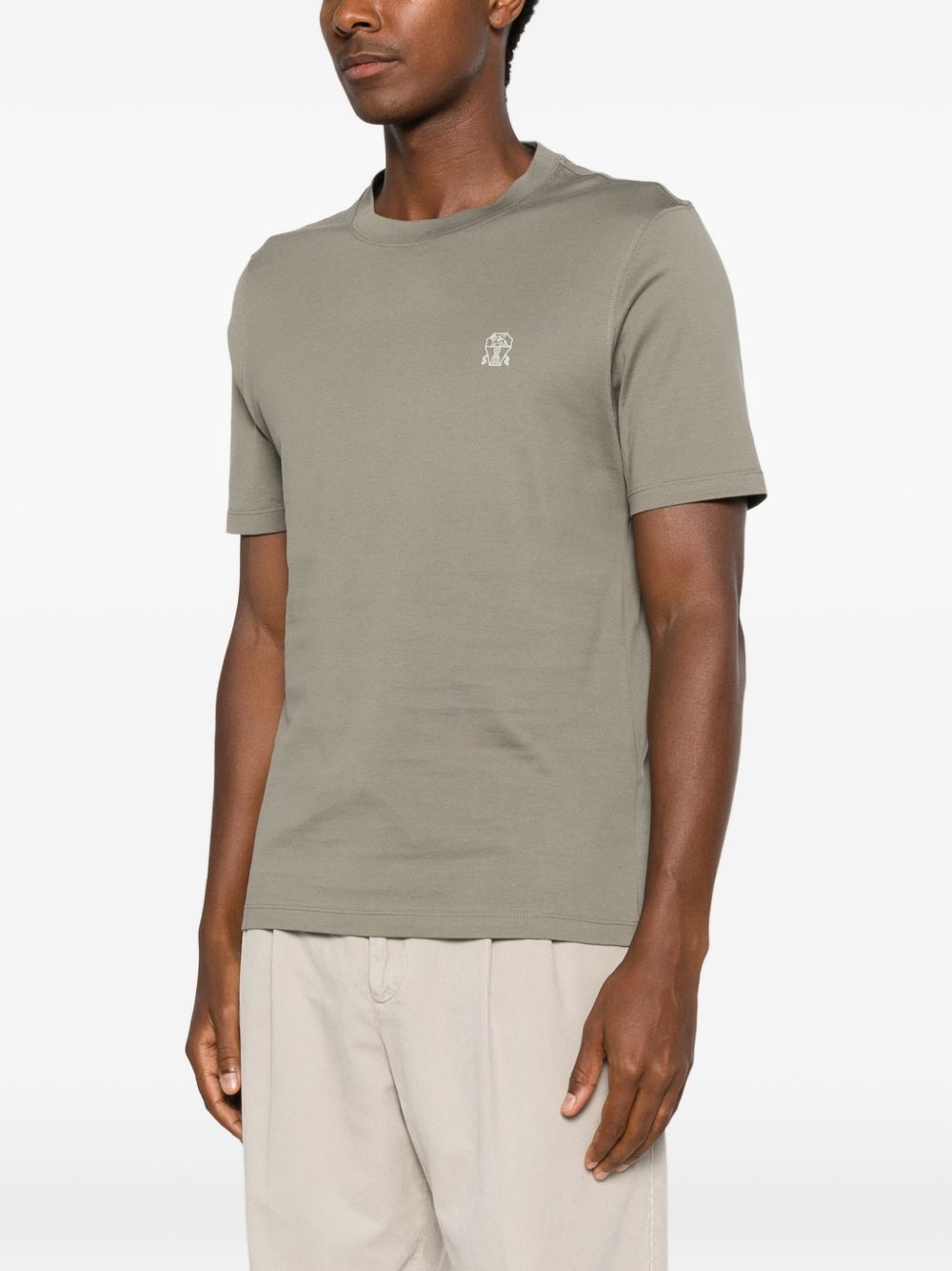 Brunello Cucinelli Men Logo Cotton T-Shirt