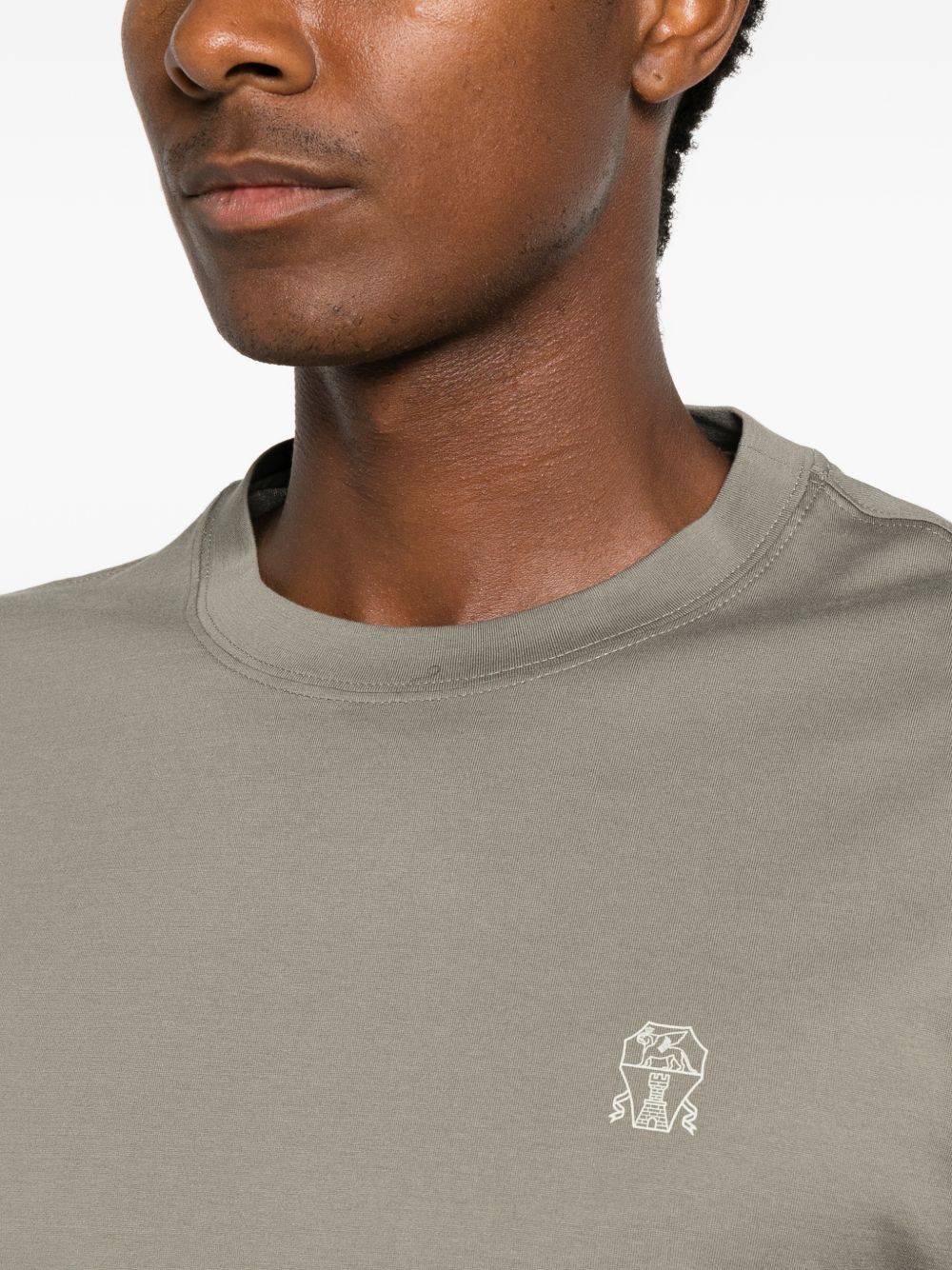 Brunello Cucinelli Men Logo Cotton T-Shirt