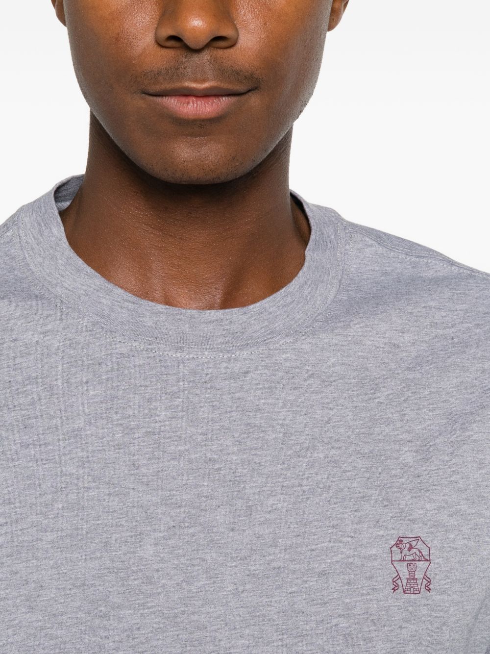 Brunello Cucinelli Men Logo Cotton T-Shirt