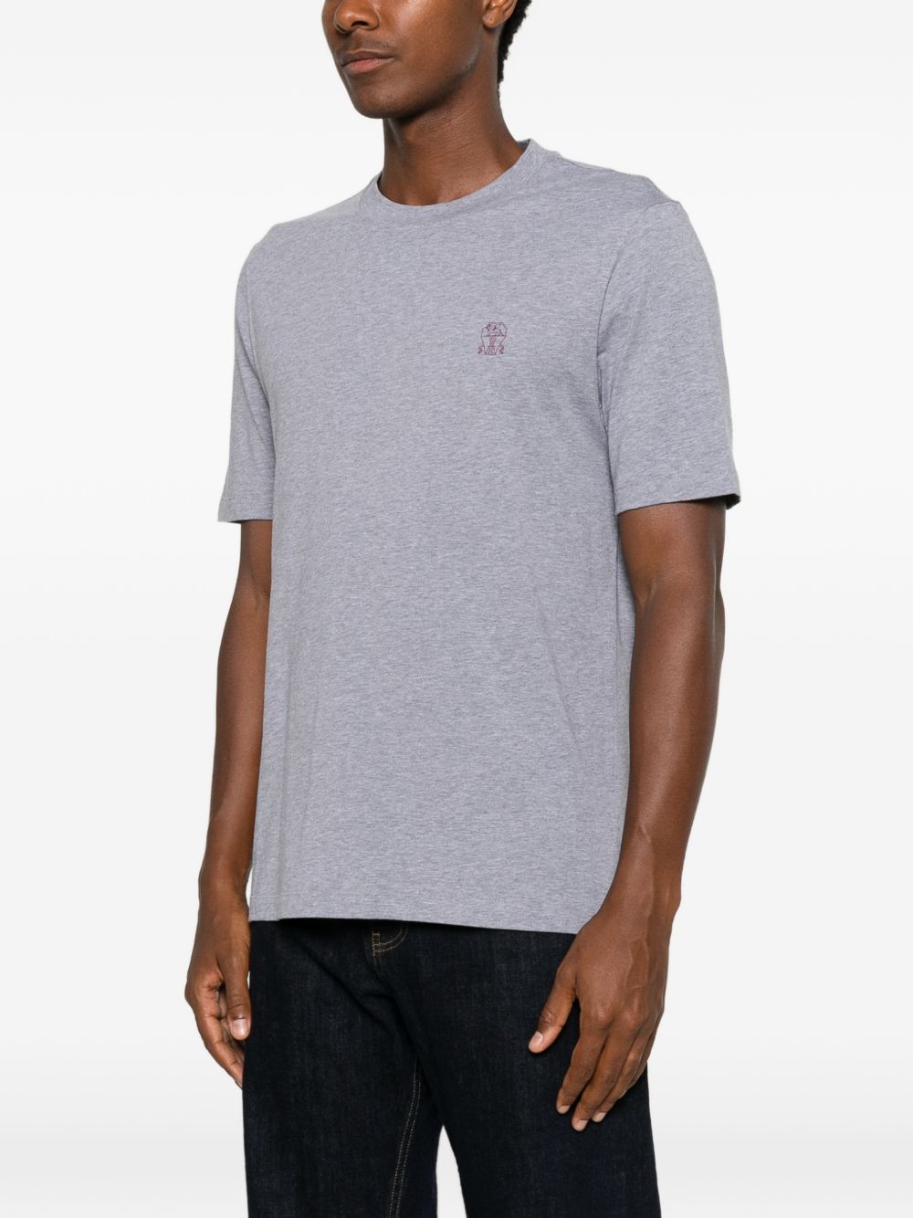 Brunello Cucinelli Men Logo Cotton T-Shirt