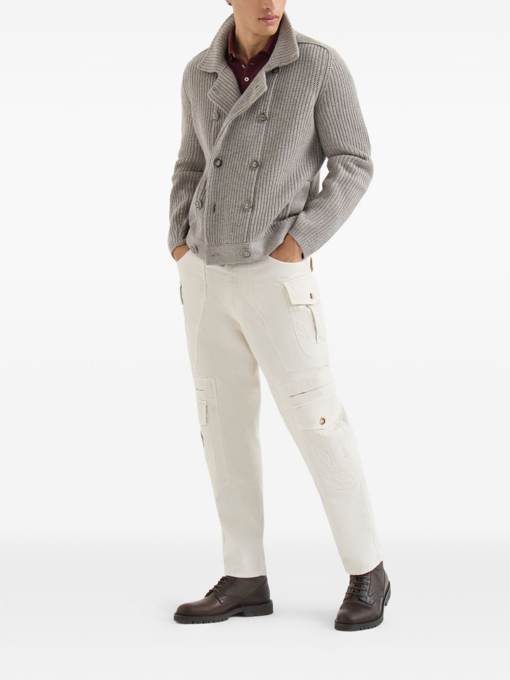 Brunello Cucinelli Men Logo Cotton Polo Shirt