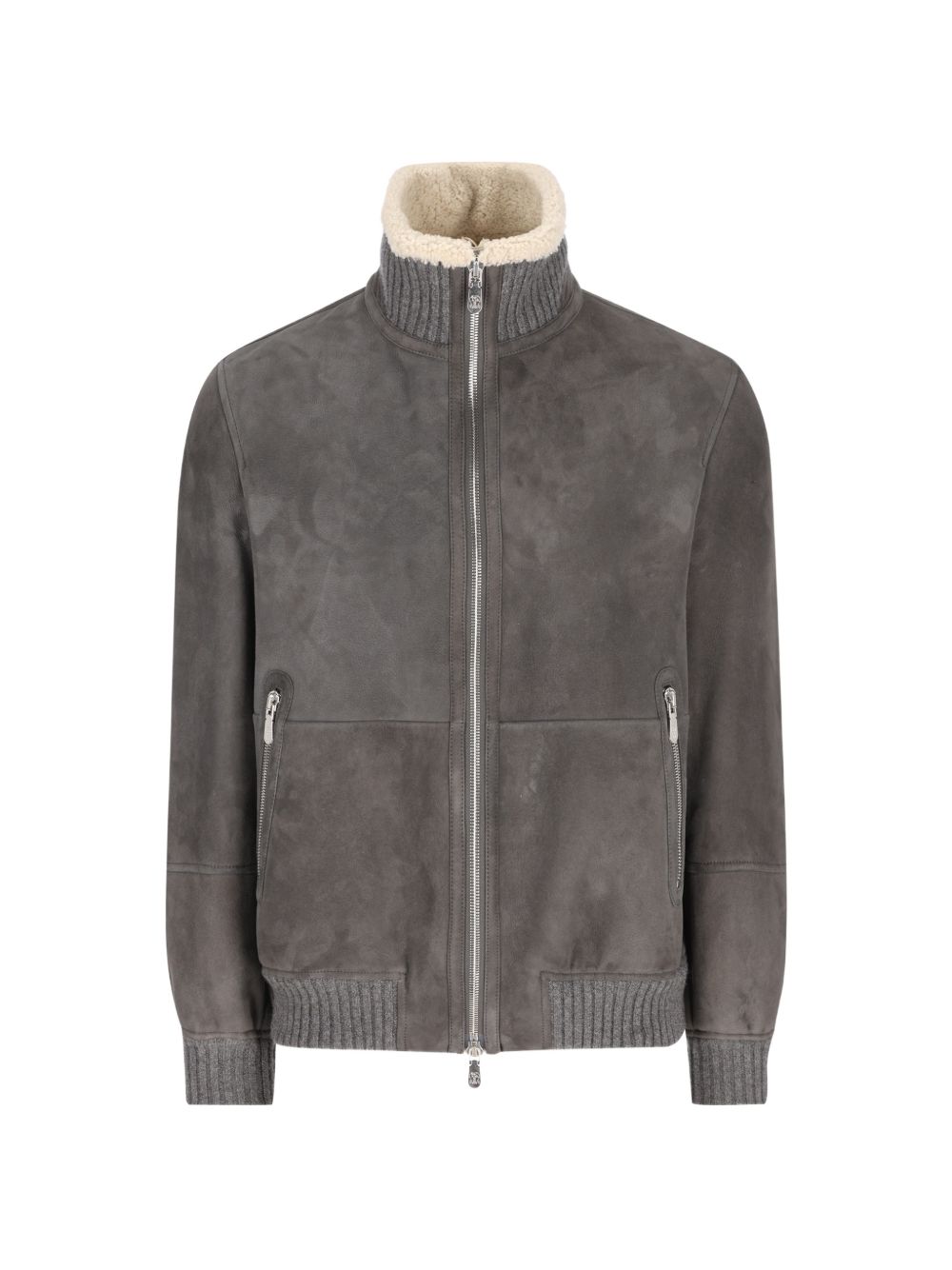 Brunello Cucinelli Men Shearling Leather Jacket