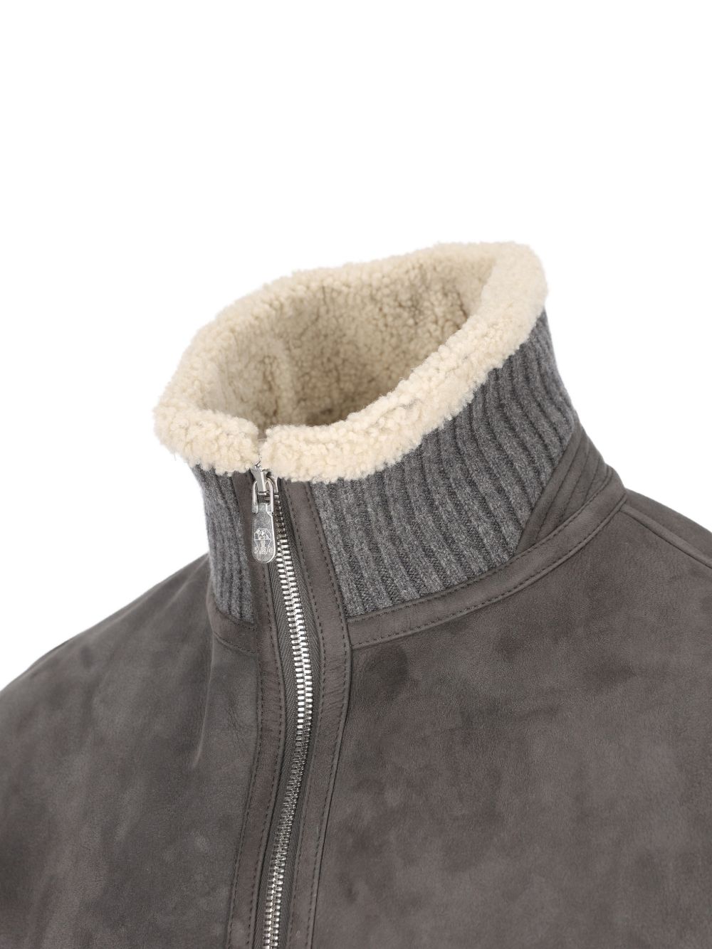 Brunello Cucinelli Men Shearling Leather Jacket