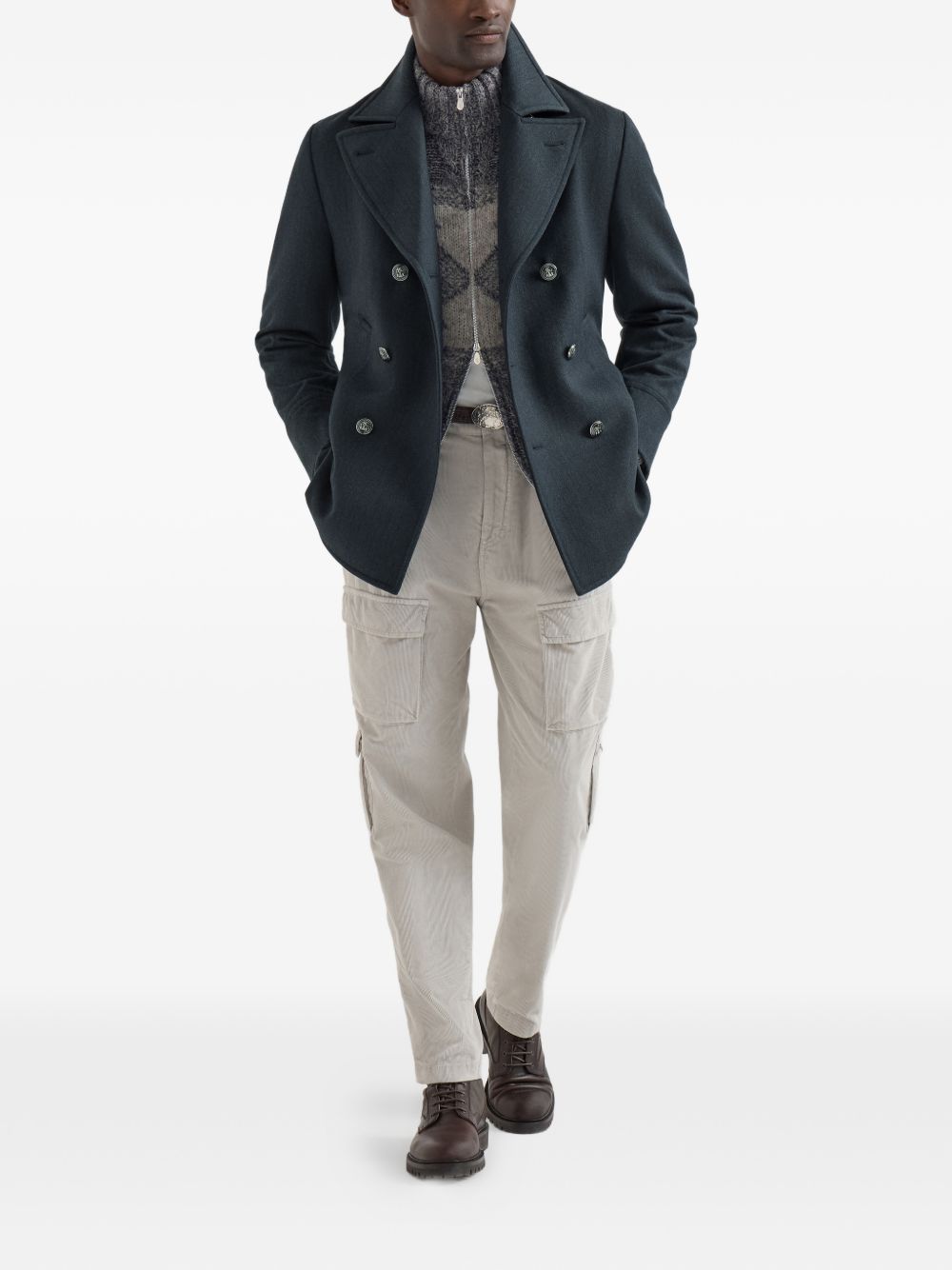 Brunello Cucinelli Men Wool Caban Coat