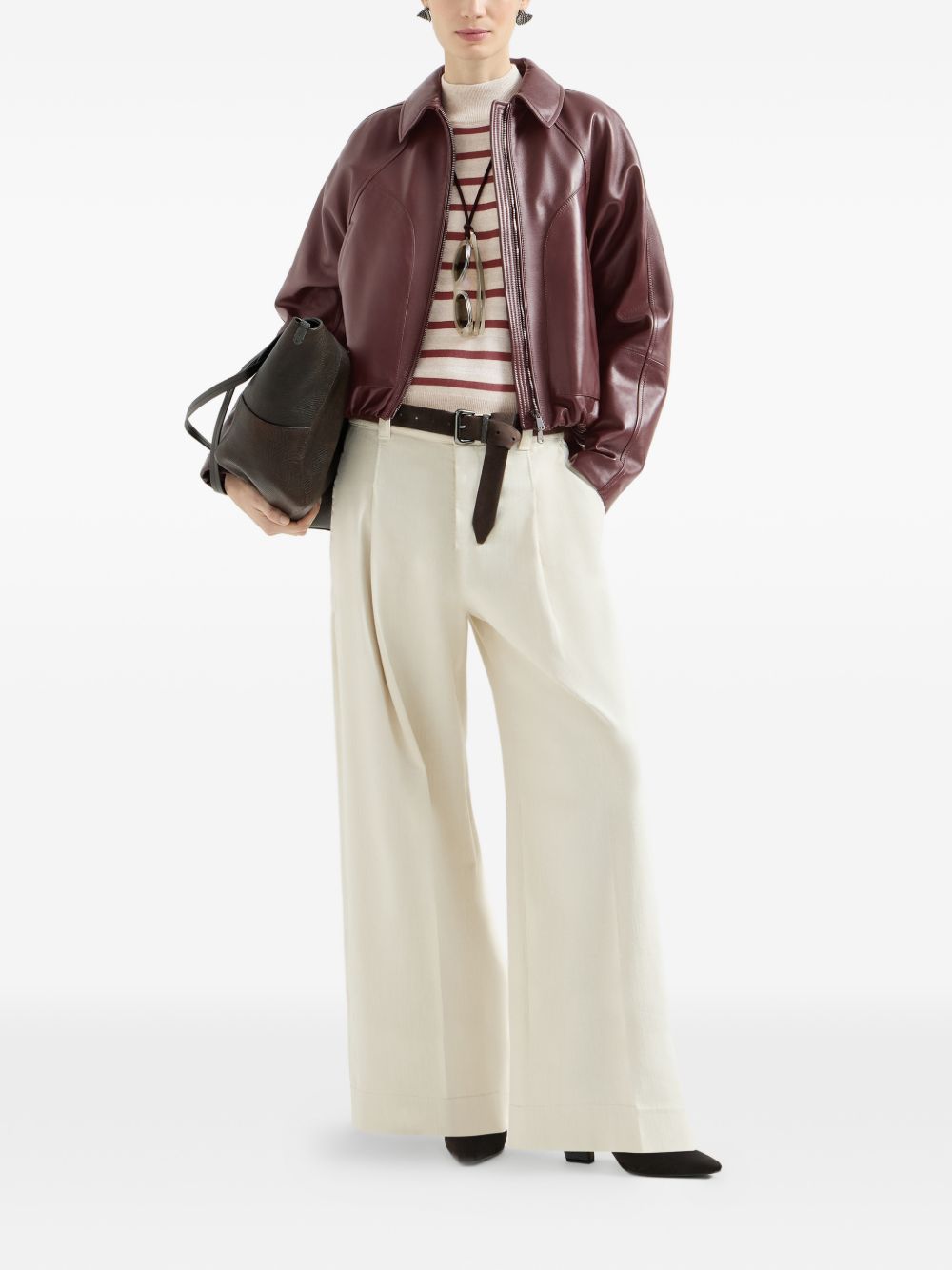 Brunello Cucinelli Women Wool And Cashmere Striped Sweater