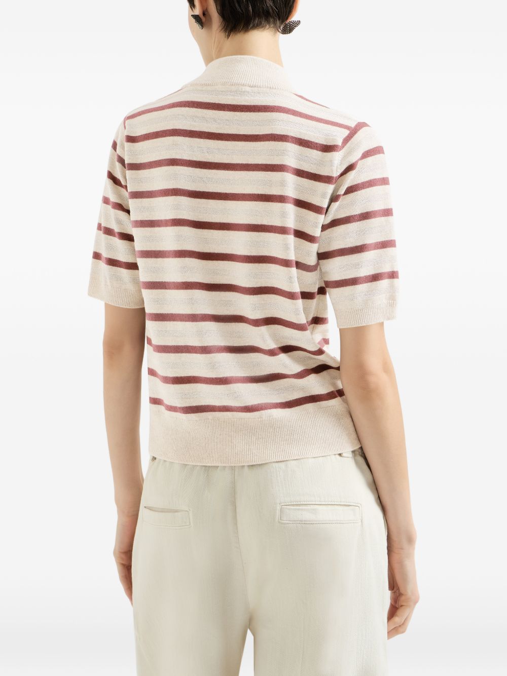 Brunello Cucinelli Women Wool And Cashmere Striped Sweater