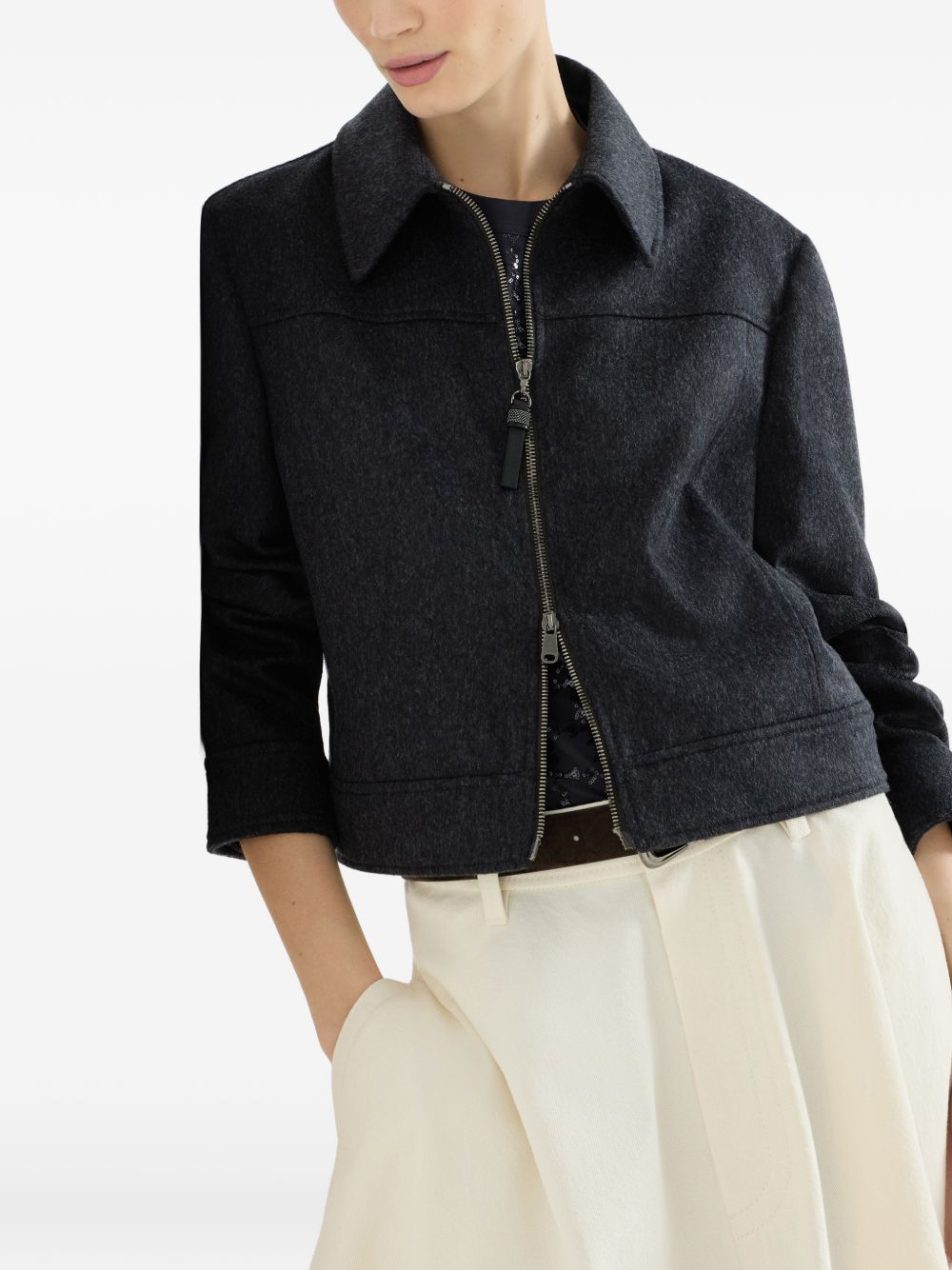 Brunello Cucinelli Women Zipped Wool Jacket