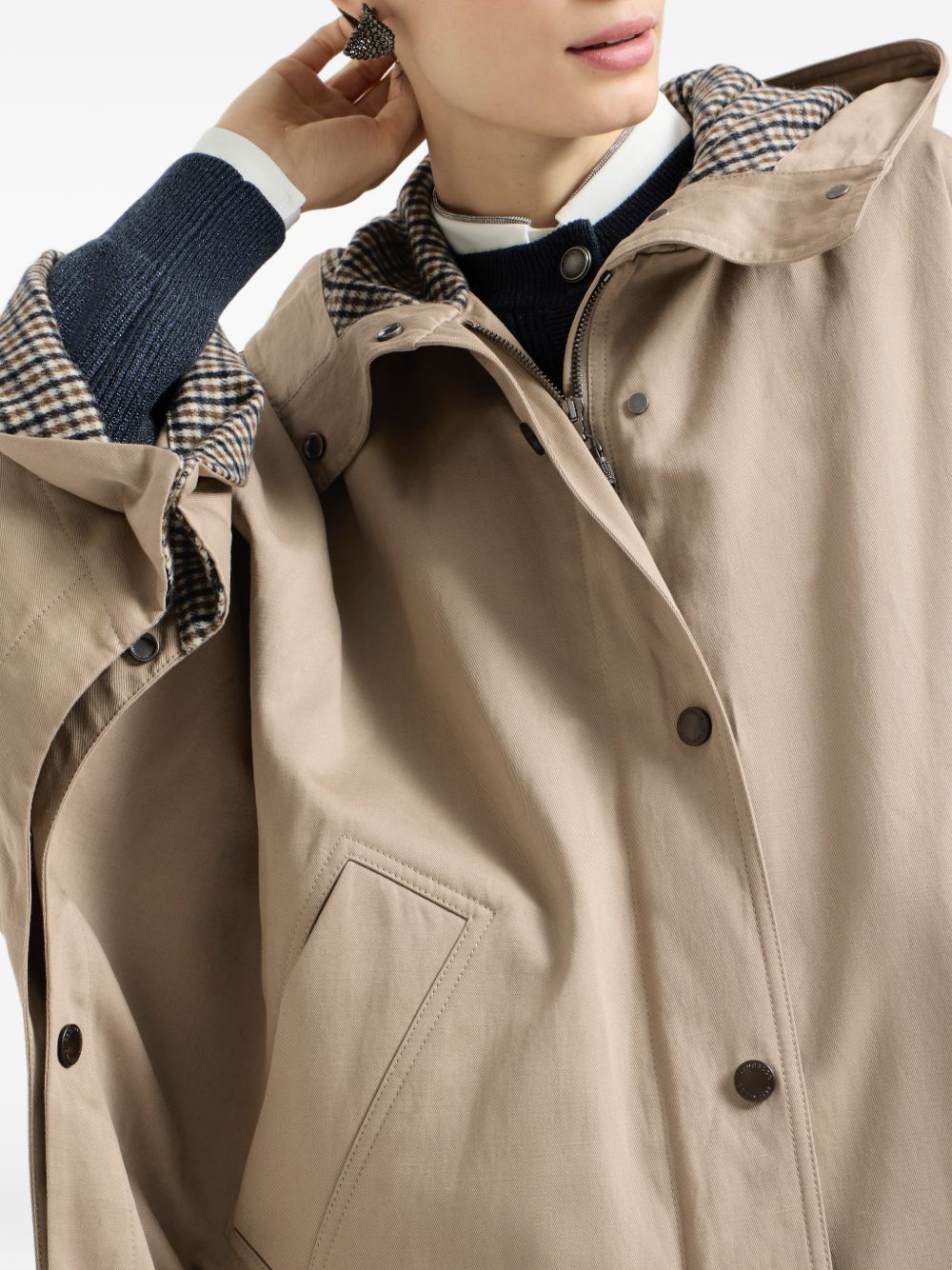 Brunello Cucinelli Women Cotton And Linen Blend Parka Coat