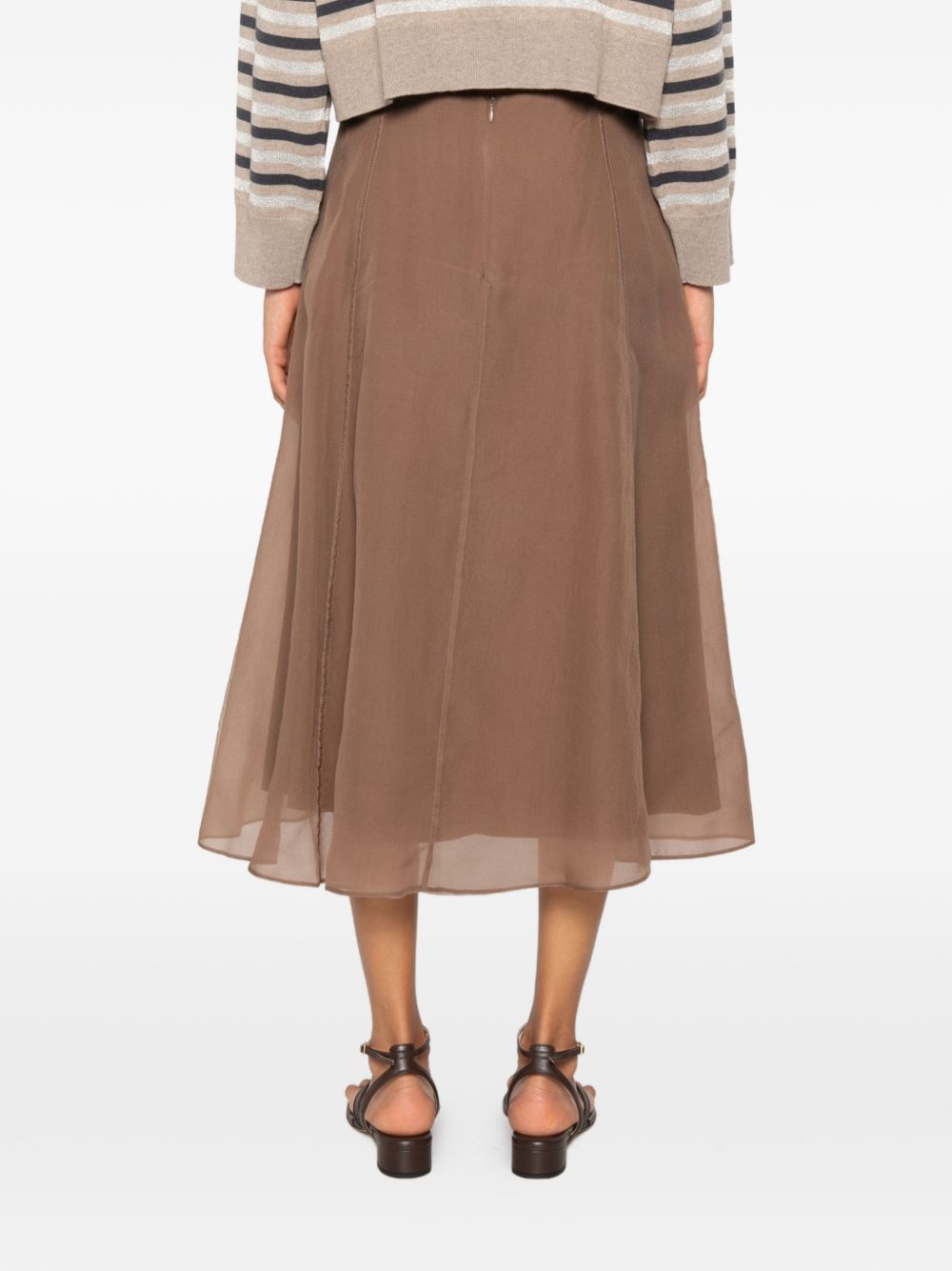 Brunello Cucinelli Women Silk Midi Skirt