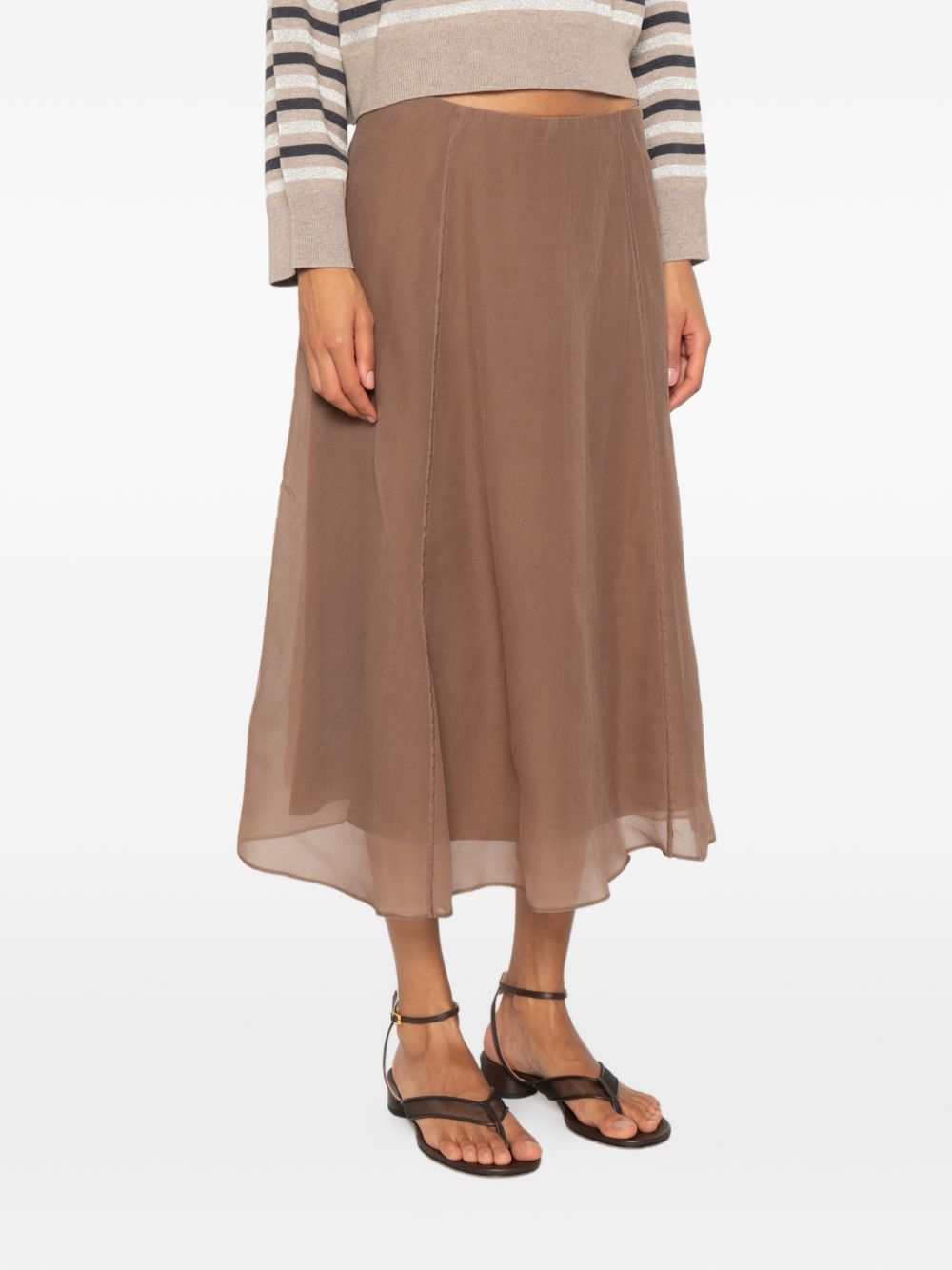 Brunello Cucinelli Women Silk Midi Skirt