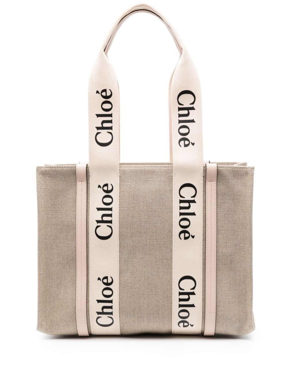 Chloé Women Woody Linen Tote Bag