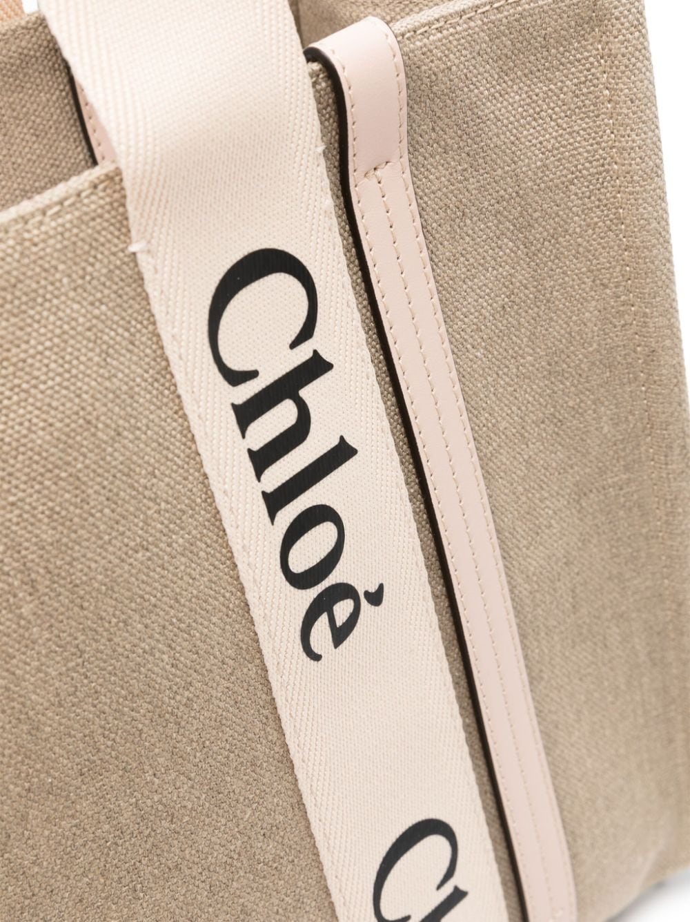 Chloé Women Woody Linen Tote Bag
