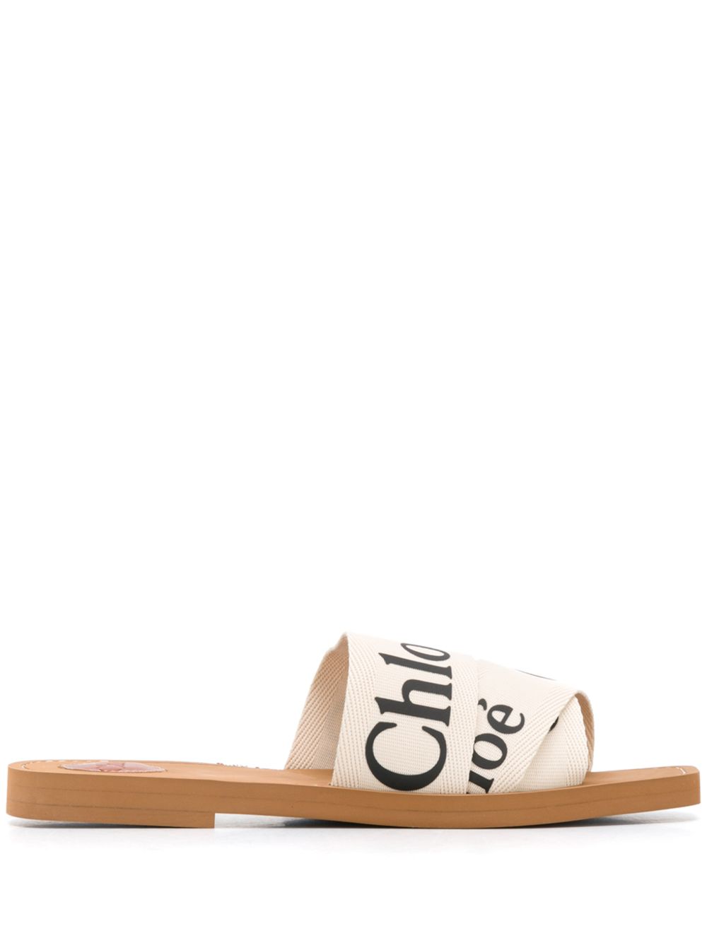 Chloé Women Woody Linen Flat Sandals