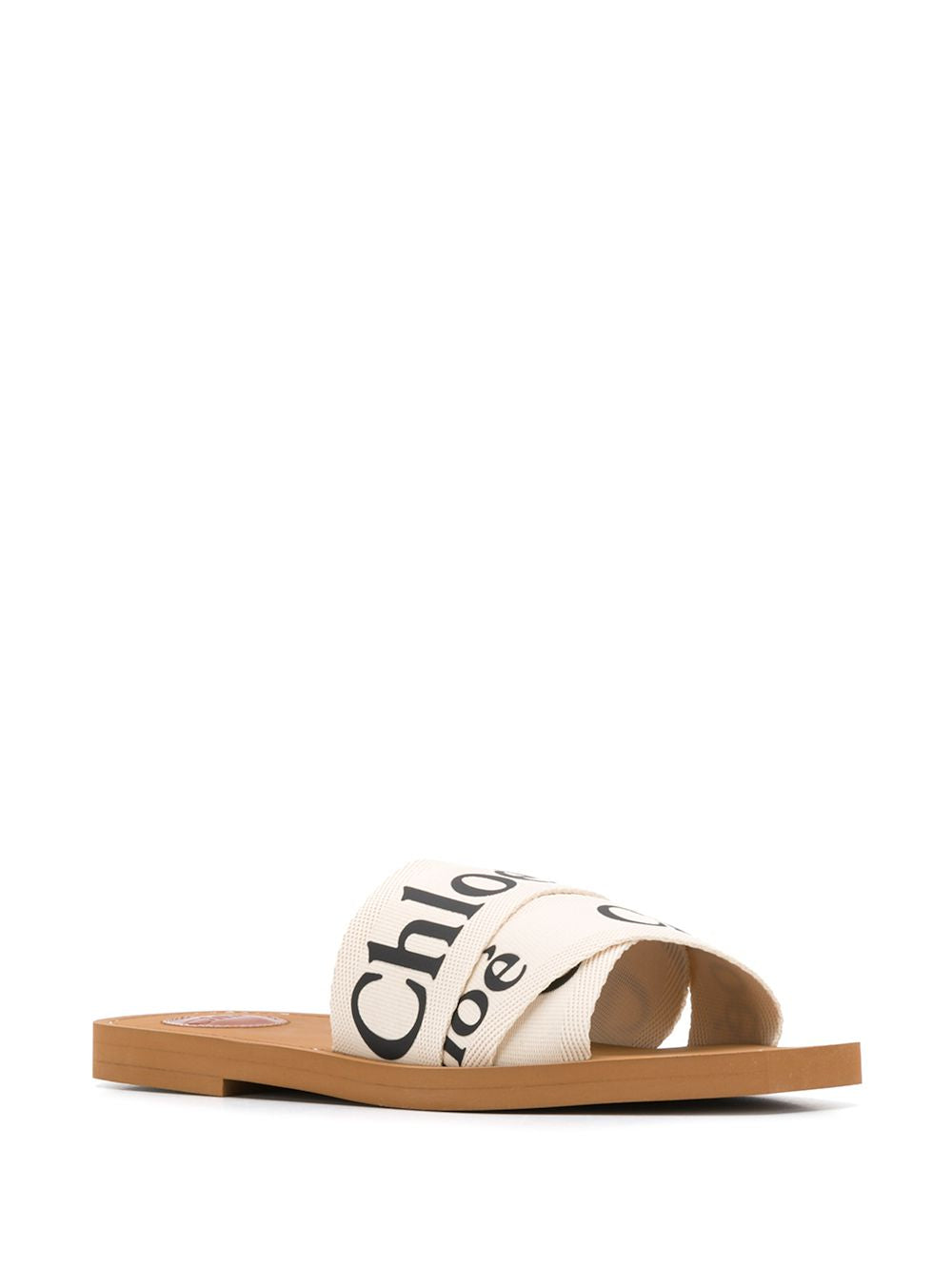 Chloé Women Woody Linen Flat Sandals