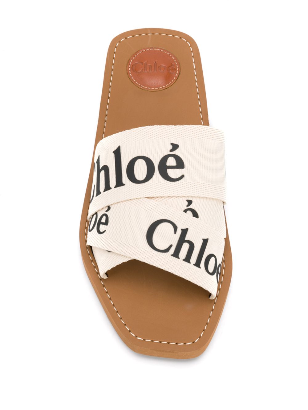 Chloé Women Woody Linen Flat Sandals