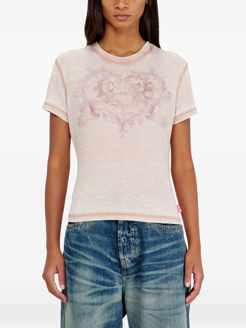 Diesel Women Logo Cotton Blend T-Shirt