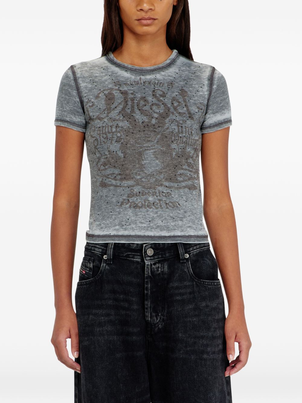 Diesel Women Cotton Blend T-Shirt