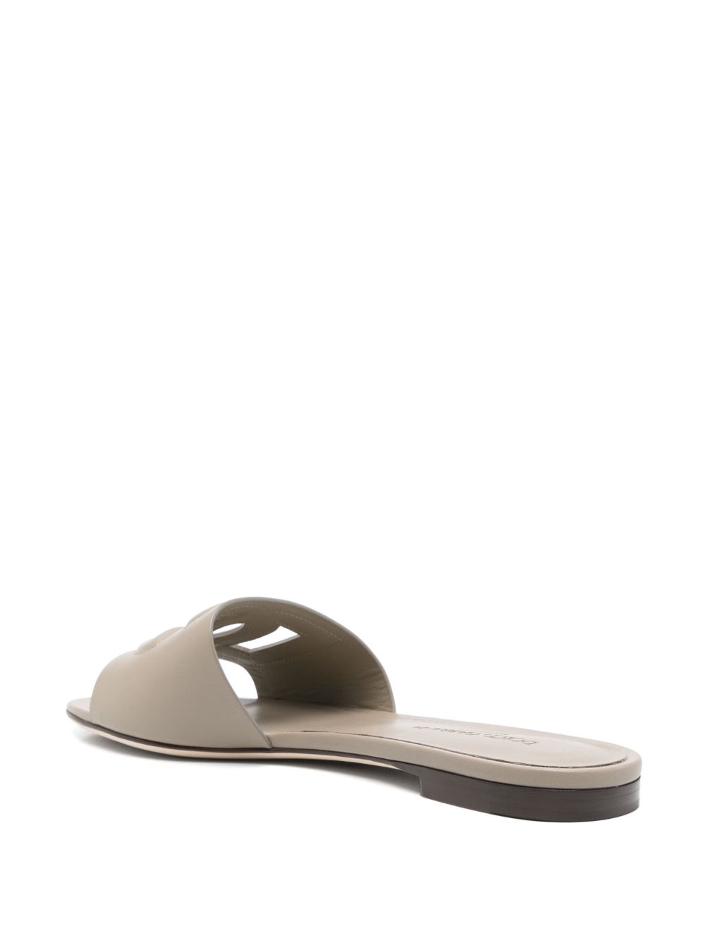Dolce & Gabbana Women Dg Logo Leather Flat Sandals